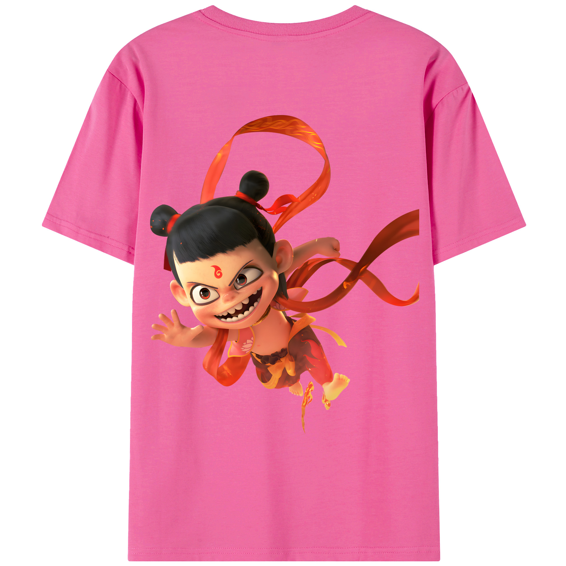 （画像用） Ne Zha 2 ナタ 魔童の大暴れ レディース半袖Tシャツ(バックプリント)